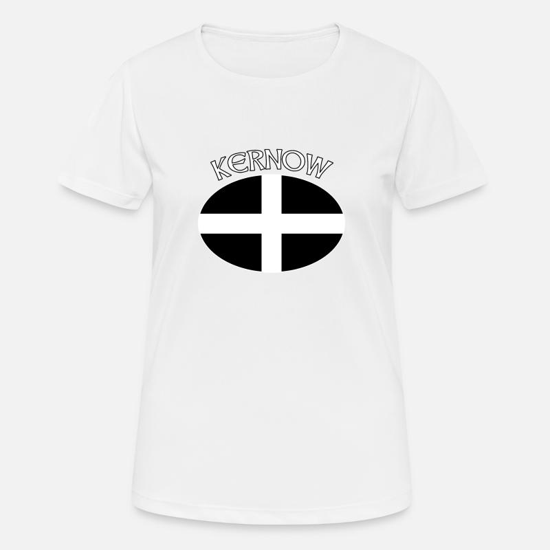 Kernow Cornish Flag for Cornwall Lovers - Women's Breathable T-Shirt - white