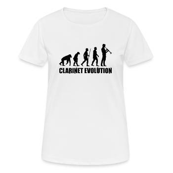 Clarinet Evolution Music T-Shirt - Women's Breathable T-Shirt - white - Front - AI Model Female 172 dark (172cm)