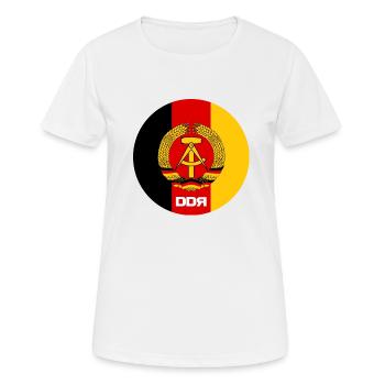 DDR - Frauen T-Shirt atmungsaktiv - Weiß - Vorne - AI Model Female 172 dark (172cm)