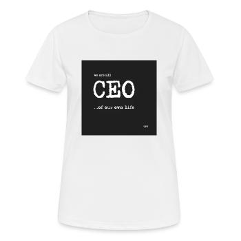 CEO - Frauen T-Shirt atmungsaktiv - Weiß - Vorne - AI Model Female 172 dark (172cm)