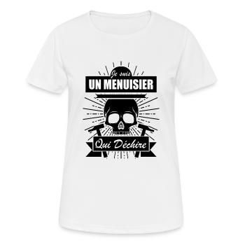 Menuisier Cadeau • Menuisier qui déchire - T-shirt respirant Femme - blanc - Devant - AI Model Female 172 dark (172cm)
