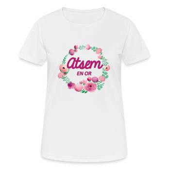 Atsem en or - T-shirt respirant Femme - blanc - Devant - AI Model Female 172 dark (172cm)