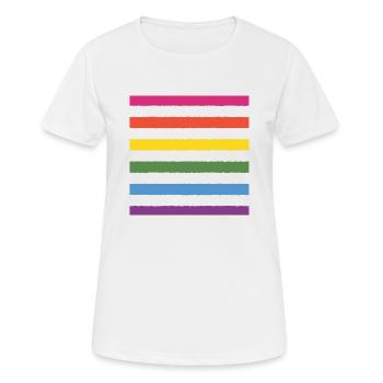 drapeau arc-en-ciel - T-shirt respirant Femme - blanc - Devant - AI Model Female 172 dark (172cm)