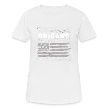Chicago - Frauen T-Shirt atmungsaktiv - Weiß - Vorne - AI Model Female 172 dark (172cm)
