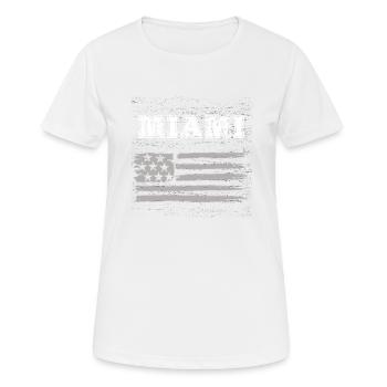 Miami - Frauen T-Shirt atmungsaktiv - Weiß - Vorne - AI Model Female 172 dark (172cm)