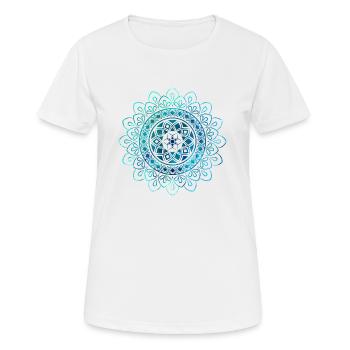 Mandala - Blau - Frauen T-Shirt atmungsaktiv - Weiß - Vorne - AI Model Female 172 dark (172cm)