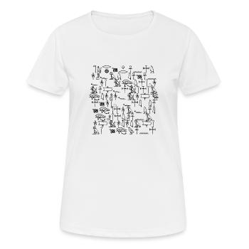 Egyptian characters - Women's Breathable T-Shirt - white - Front - AI Model Female 172 dark (172cm)