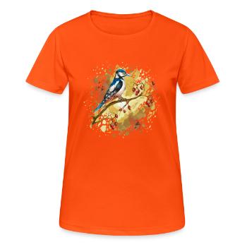 Pic des oiseaux - T-shirt respirant Femme - orange néon - Devant - AI Model Female 172 dark (172cm)