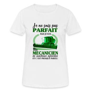 Mécanicien Shirt • Machines agricoles Cadeau - T-shirt respirant Femme - blanc - Devant - AI Model Female 172 dark (172cm)