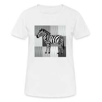 Zebra - Frauen T-Shirt atmungsaktiv - Weiß - Vorne - AI Model Female 172 dark (172cm)