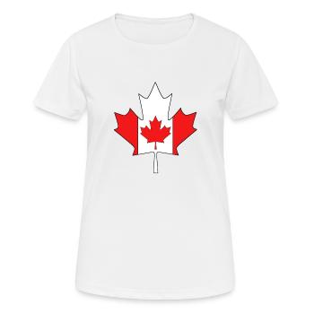 Feuille d'érable canadienne - T-shirt respirant Femme - blanc - Devant - AI Model Female 172 dark (172cm)
