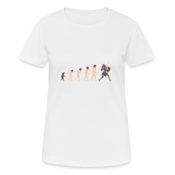 Chevalier Human Evolution Drôle Design Idée cadeau - T-shirt respirant Femme - blanc - Devant - AI Model Female 172 dark (172cm)