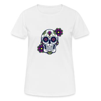 skull - Women's Breathable T-Shirt - white - Front - AI Model Female 172 dark (172cm)