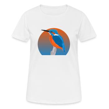 illustration d'oiseau martin-pêcheur - T-shirt respirant Femme - blanc - Devant - AI Model Female 172 dark (172cm)