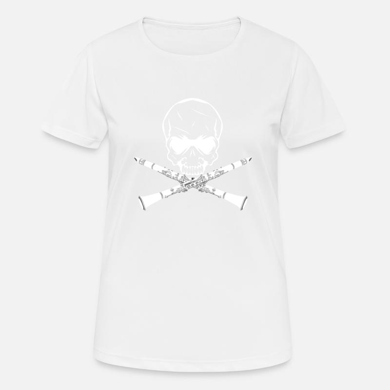Clarinet - Skull - Women's Breathable T-Shirt - white