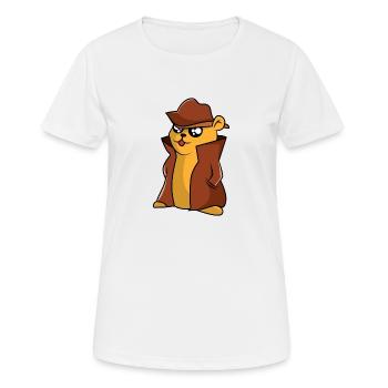 Détective hamster - T-shirt respirant Femme - blanc - Devant - AI Model Female 172 dark (172cm)