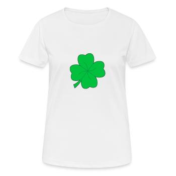 Trèfle à quatre feuilles - T-shirt respirant Femme - blanc - Devant - AI Model Female 172 dark (172cm)