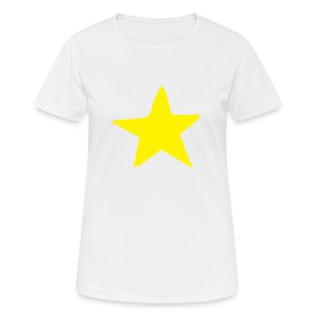 simple yellow ROUGH star - Women's Breathable T-Shirt - white - Front - AI Model Female 172 dark (172cm)