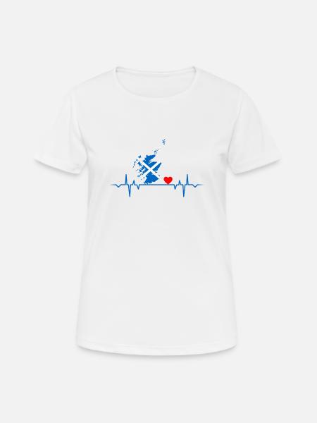 Scotland Heart Heartbeat Patriot Love T-Shirt - Women's Breathable T-Shirt - white