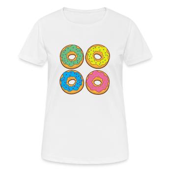 Vier Donuts Donuts - Frauen T-Shirt atmungsaktiv - Weiß - Vorne - AI Model Female 172 dark (172cm)