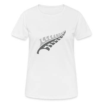 Nouvelle fougère argentée dentelée NOUVELLE-ZÉLANDE - T-shirt respirant Femme - blanc - Devant - AI Model Female 172 dark (172cm)