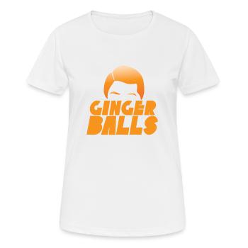 Boules de gingembre avec des cheveux roux - T-shirt respirant Femme - blanc - Devant - AI Model Female 172 dark (172cm)