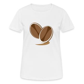 grains de café - T-shirt respirant Femme - blanc - Devant - AI Model Female 172 dark (172cm)
