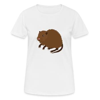muskrat in brown - Women's Breathable T-Shirt - white - Front - AI Model Female 172 dark (172cm)