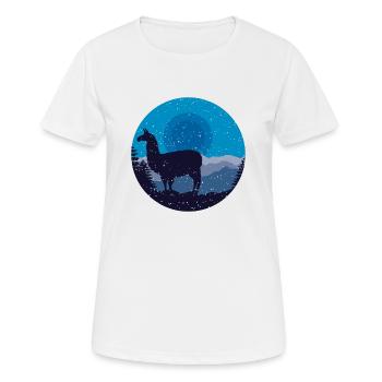 Lama au clair de lune - T-shirt respirant Femme - blanc - Devant - AI Model Female 172 dark (172cm)