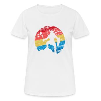 Furchtloser Krieger Kampf Wikinger Mittelalter - Frauen T-Shirt atmungsaktiv - Weiß - Vorne - AI Model Female 172 dark (172cm)