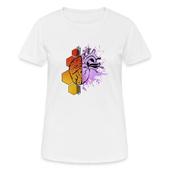 Cerveau et coeur - T-shirt respirant Femme - blanc - Devant - AI Model Female 172 dark (172cm)