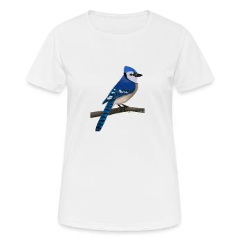 jz.birds Blue Jay Vogel Design - Frauen T-Shirt atmungsaktiv - Weiß - Vorne - AI Model Female 172 dark (172cm)