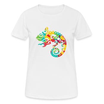 Chamäleon Maori Stil Tribal Tattoo Geschenkidee - Frauen T-Shirt atmungsaktiv - Weiß - Vorne - AI Model Female 172 dark (172cm)