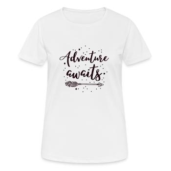 Das Abenteuer wartet - Frauen T-Shirt atmungsaktiv - Weiß - Vorne - AI Model Female 172 dark (172cm)