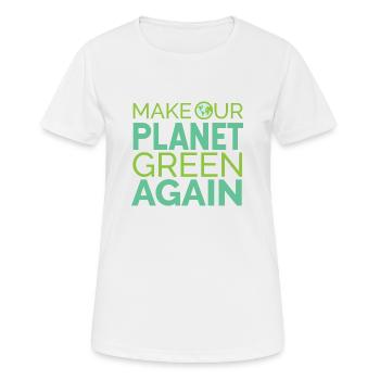 Fridays For Future Make Our Planet Green Again - Women's Breathable T-Shirt - white - Front - AI Model Female 172 dark (172cm)