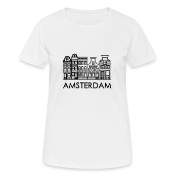 amsterdam - T-shirt respirant Femme - blanc - Devant - AI Model Female 172 dark (172cm)
