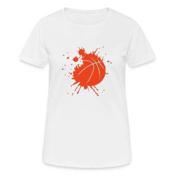 Ballon de panier - T-shirt respirant Femme - blanc - Devant - AI Model Female 172 dark (172cm)