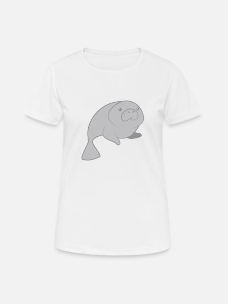 Cute round manatee - Women's Breathable T-Shirt - white