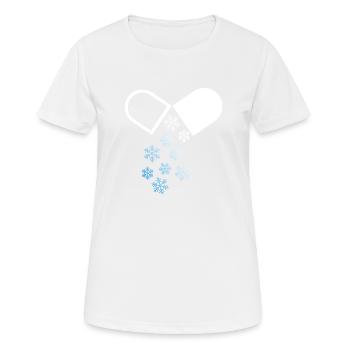 Neige d’hiver pilule - T-shirt respirant Femme - blanc - Devant - AI Model Female 172 dark (172cm)