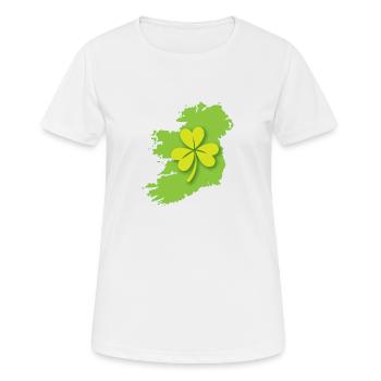 Irland Irische Karte mit Kleeblatt - Frauen T-Shirt atmungsaktiv - Weiß - Vorne - AI Model Female 172 dark (172cm)
