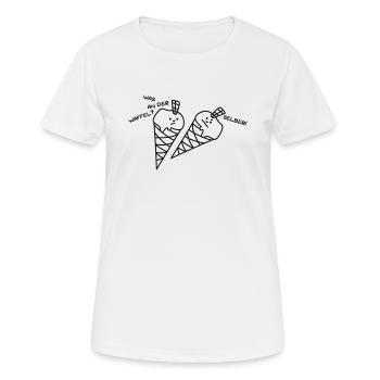 Eis - Was an der Waffel? - Frauen T-Shirt atmungsaktiv - Weiß - Vorne - AI Model Female 172 dark (172cm)