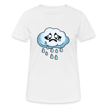 Sad cloud with rain - Women's Breathable T-Shirt - white - Front - AI Model Female 172 dark (172cm)