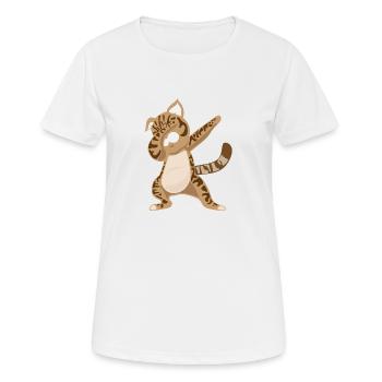Cat Dabbing Bengal Cat Gift Idea - Women's Breathable T-Shirt - white - Front - AI Model Female 172 dark (172cm)