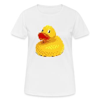 Canard pixel en caoutchouc - T-shirt respirant Femme - blanc - Devant - AI Model Female 172 dark (172cm)