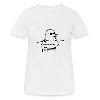 Comic Maulwurf mit Schaufel - Frauen T-Shirt atmungsaktiv - Weiß - Vorne - AI Model Female 172 dark (172cm)
