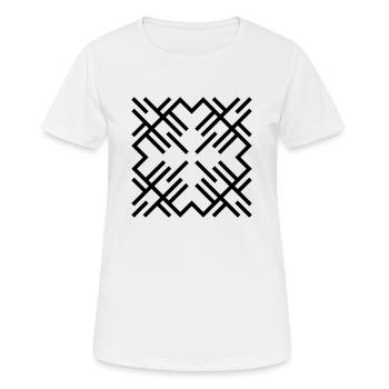Linien der MAYA 01 - Frauen T-Shirt atmungsaktiv - Weiß - Vorne - AI Model Female 172 dark (172cm)