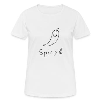 Cartoon scharfe Chilli/ Pepperoni - Frauen T-Shirt atmungsaktiv - Weiß - Vorne - AI Model Female 172 dark (172cm)