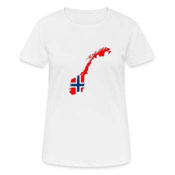 Flagge und Karte von Norwegen - Frauen T-Shirt atmungsaktiv - Weiß - Vorne - AI Model Female 172 dark (172cm)