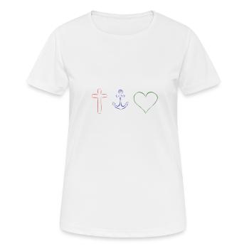 Faith Hope Love - Women's Breathable T-Shirt - white - Front - AI Model Female 172 dark (172cm)
