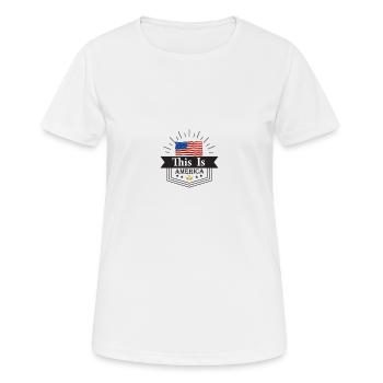 USA, America, - Women's Breathable T-Shirt - white - Front - AI Model Female 172 dark (172cm)